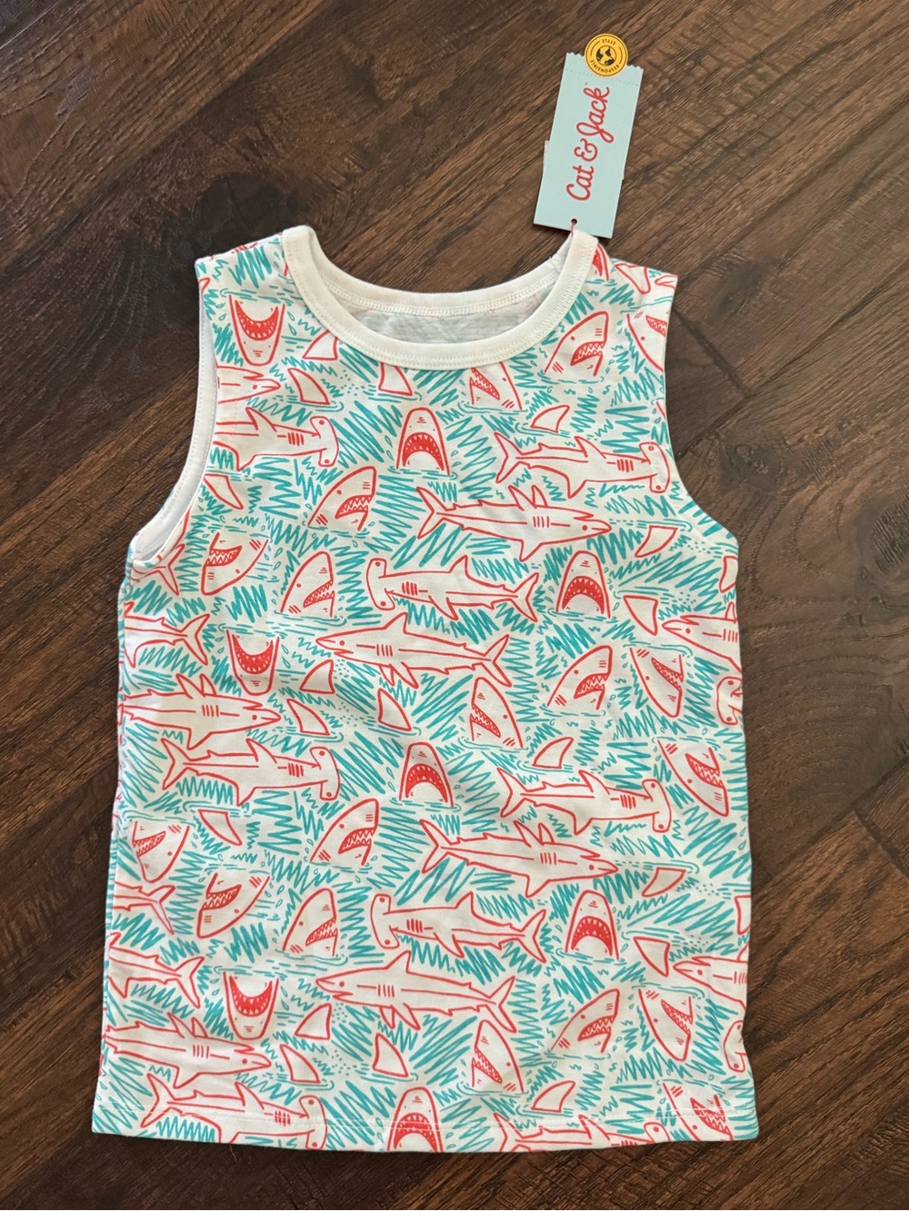 Cat & Jack Shark Sleeveless Tank NWT